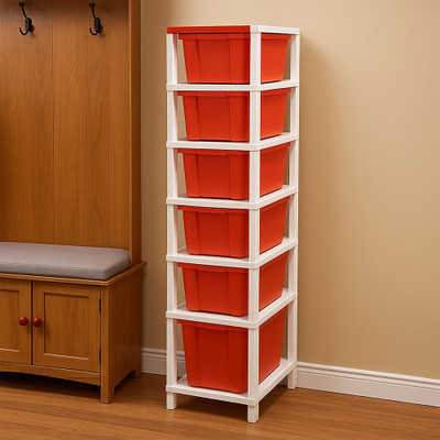 MAXTID 6 Compartments Plastic PP(Red)