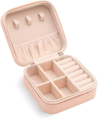 Andro Sales Waterproof Woman Travelling Small PU Leather Jewelry Storage Multi-function Wardrobe Jewelry Organizer Case for Earrings Necklace Rings Vanity Box(Multicolor)