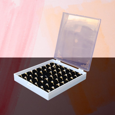 Triock Jewellery 48 Ring Storage Box For Display Table-Top Display, Jewellery Vanity Box(Black)