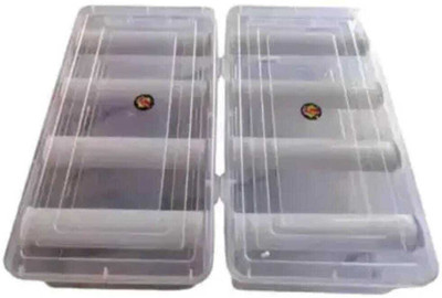 INAB Transparent Plastic Utility Storage Box – Secure Lid, Heavy-Duty Multipurpose Jewellery Box, Vanity Box, Organizer Vanity Box(Clear)