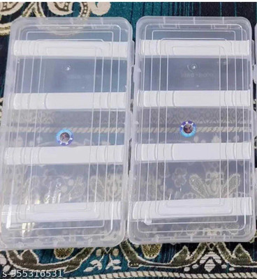 MMTRAADERSD Plastic adjustable 4 rod Bangle Box Chudi Set Organizer (Pack Of 2)Bangles ,Chudi ,Bracelet And Kada Box Vanity Box(Clear, White)