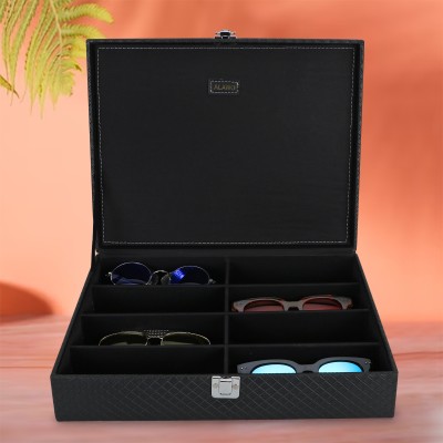 ALAWO Presence 8 slots Sunglass Box Case Organizer Holder in Black color SUNGLASSES BOX Vanity Box(Black)