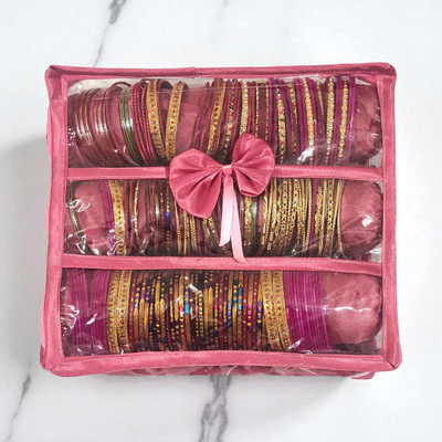 HK Hello Kiddies New3 Rods bangle box Storage Case Vanity Box(Pink)