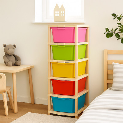 MAXTID 5 Layer Multicolor Modular Organizer for Parlour, school Box Vanity Box(Multicolor)