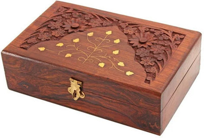 PRG Wooden Jewelry & Makeup Organizer Box For Multipurpose Usage Makeup and jewellery Vanity Box(Brown)