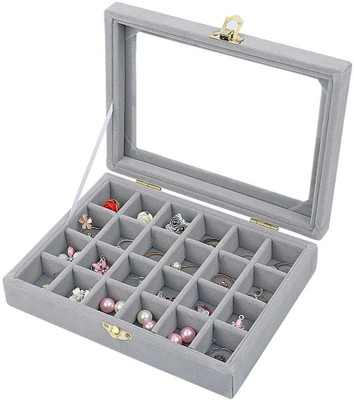 BUCKETLIST vb13 24 COMPARTMENTS - Each compartment can easily store 1-2 pairs of smaller earrings or 1 larger pairs ... so there's lots of storage space in this case! It can also hold chains, rings, cufflinks, etc., NO MORE MISPLACING RINGS & EARRINGS - With its neat compartments & trays this box wi