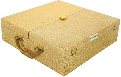 HOMESTIC Wooden Double Door 4 Rod Bangle Box | Vanity Organizer For Watches, (Gold) Jewellery Vanity Box(Gold)