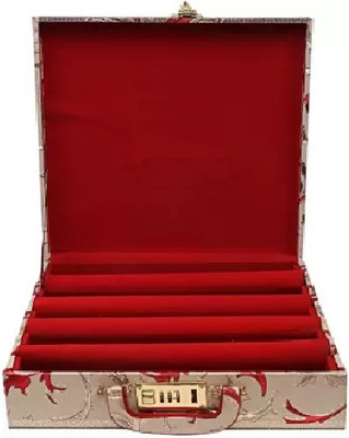tosim Tuff Wooden 1 Piece Four Rod Bangle Storage Box with Lock System Lockable Vanity Box Vanity Box(Multicolor)