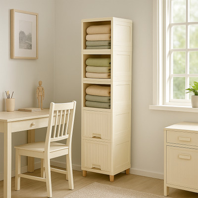 Jipcy 5 Compartments Plastic All(White)