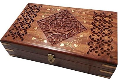 TOUCHWOOD ARTS Wooden Jewellery Box for Women Jewel Organizer Hand Carved Carvings Gift Items MULTIPURPOSE BOX Vanity Box(Brown)