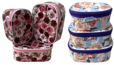 CLASSECRAFTS Combo Pack of 2pc MultiPurpose Vanity box Set of 3pcs Vanity Box Makeup Kit Box Jewellery Organizer, Multipurpose Kit, Travelling Bag Vanity Box(Multicolor)