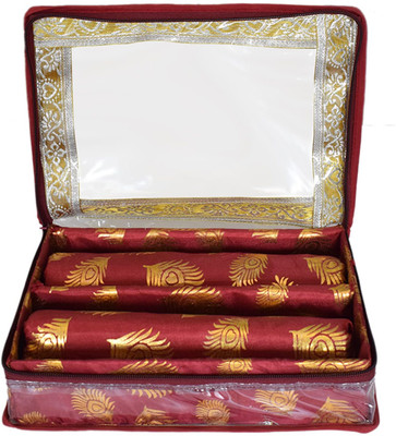 Sagar creation Stylish 2 Rod Bangle Storage Box – Keep Your Bangles Organized (2 Maroon) Jwellery organizer Vanity Box(Maroon)