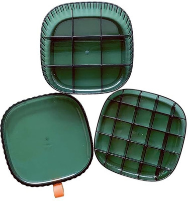 Jiyan Enterprise Acrylic Jewelry Organizer Box – 2 Layer Travel Case with Compartments Organize, protect, and display jewelry with a portable, stylish acrylic box. Vanity Box(Green)