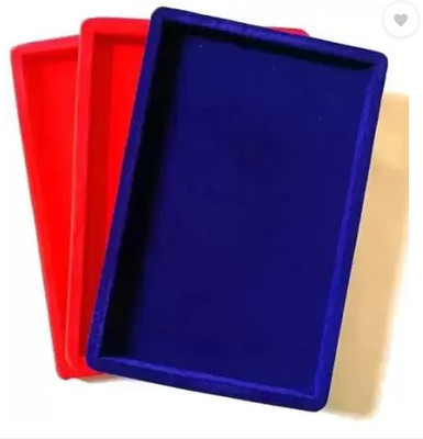 Ruby Combo Velvet Tray 12x8 Inc Display 2 Red an 1 Blue Jewellery Vanity Box(Red, Blue)
