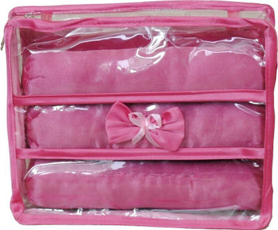 HK Hello Kiddies Designer Triple Roll Churi/Bangle Storage kit na Vanity Box(Pink)
