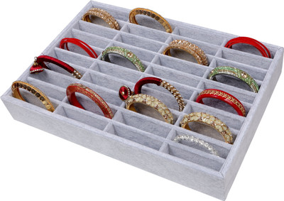 Triock 40 Holder Bangle Jewellery Display Tray Display, Exhibitation Vanity Box(Grey)