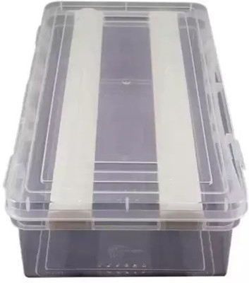 Ewings Multipurpose Plastic Storage Box with 2 Rods l Storing Box For Bangles for organizing your costly and favorite Bangles Vanity Box(Transparent)
