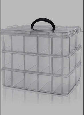 SAMYAK 12 grid box multipurpose Vanity Box(transparent)
