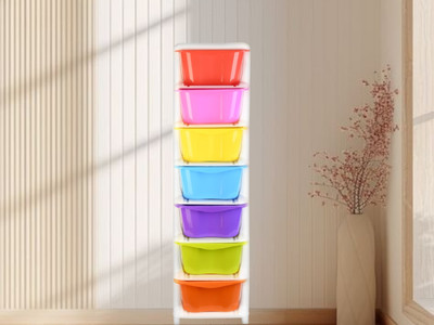 MAHADEV ENTERPRISE Fruits/Vegetables Kitchen Rack Plastic 7 Layer Multi Purpose Modular Drawer