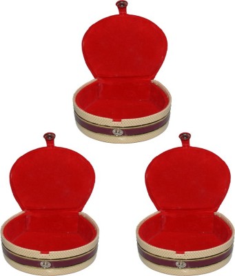 Aadhya Multipurpose Bangle Box pack of 3 Vanity Box(Red)