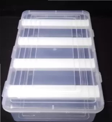 KAPDOLIYAS 4 Rod Bangle Box/Jewellery Box/Vanity Box/Plastic Box and Storage Box (4 Rod Sticks), Lockable Vanity Box(Clear, White)