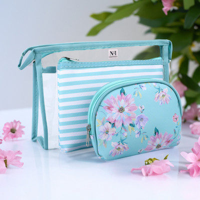 NFI essentials CP-16-Green Vanity Cosmetic Pouch,Makeup Organizer,Makeup Pouch. Vanity Box(Green)