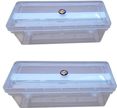 Ewings Multipurpose Plastic Storage Box with 1 Rods l Storing Box For Bangles pack of 2 for organizing your costly and favorite Bangles Vanity Box(Transparent)