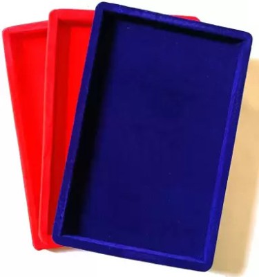 Ruby Combo Velvet Tray 12x8 Inch Display Jeweller Tray Jewellery Vanity Box(Red, Blue)