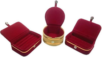 HK Hello Kiddies Combo Of 1 Ring 1 Earring & 1 Bangle Box Travelling pouch (Maroon) Vanity Box(Maroon)