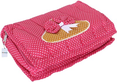 HOMESTIC Cotton Bow Dot Print 7 Pouch Jewellery Kit|Makeup Organizer for Woman|Pink Jewellery Vanity Box(Pink)