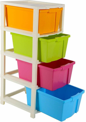 EM ELIGHTWAY MART 4 Compartments Plastic Desk Organizer Drawer(Multicolor)