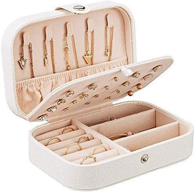 CALIST Leather Small Jewelry Organizer For Women Girls, Travel Jewelry Box Keeping Earring Vanity Box(Multicolor)
