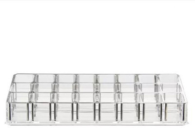 HANDCUFFS 24 Compartment Cosmetic Lipstick Brush Organizer Makeup Casual Vanity Box(Clear)