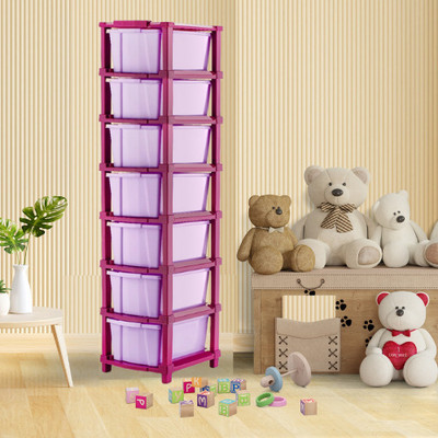 ELIGHTWAY MART 7 Compartments Plastic Multi-Purpose Modular Storage Drawer For Baby Gift Sets & Combo(Maganta)
