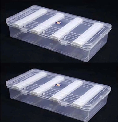 ANASALI Plastic Adjustable 4 Rod Bangle Box Chudi Set Organizer PACK OF 2 Bangles, Jewellery, etc. Vanity Box(clear)