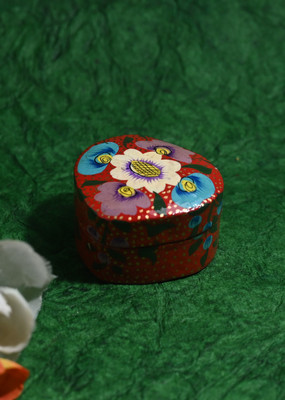Avish World Kashmiri Paper Mache Box openable Vanity Box(Red)