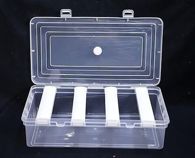 INAB Durable Clear Compartment Storage Box for Home & Office Chudi Organizer For Storage Vanity Box(Clear)