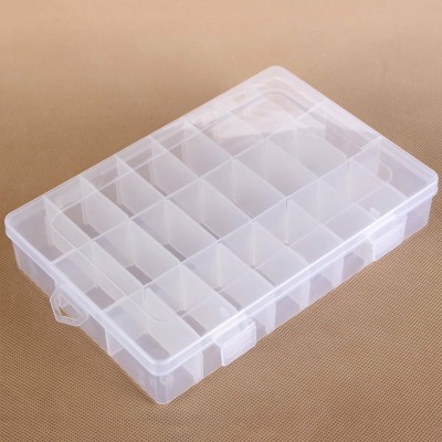 MOHAK 24 Grids Multipurpose Plastic Storage Organizer Box with Storing Medicines, Pills, Screws, Jewelry, Toys, buttons, Stationery Items Vanity Box(Transparent)