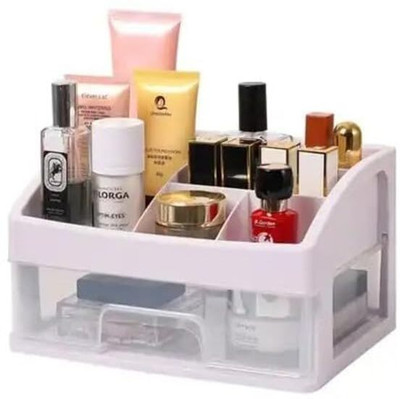 JITAHARAY 1 Layer Cosmetic Drawer Makeup Organizer Vanity Box(White)