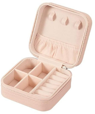 Nyamah sales Small Jewelry Box Travel Case Ring Earring Holder Organizer EASY TO USE Vanity Box(Pink)