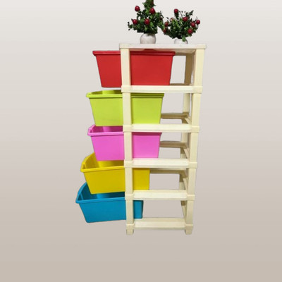 Nejadhari SmartStore 5-Tier Plastic Drawer Organizer Multi-Functional Storage Drawer Cabinet Storage Organizer with Drawers Vanity Box(Multicolor)