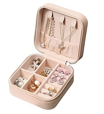 SAKEXA Portable Woman Travelling Mini Leather Jewelry Storage Box_01 Make up, Jewellery Vanity Box(Multicolor)