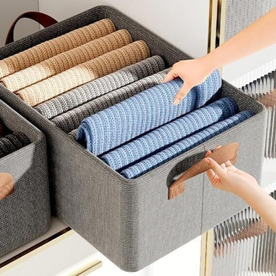 NKL 30 L Grey Laundry Stool/Storage(Cotton)