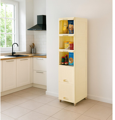 cindrel 5 Layer White All Kitchen Item's Cabinet MULTIPURPOSE RACK VEGETABLE/FRUITS Box Vanity Box(White)
