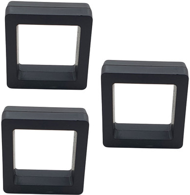 Sahiba Gems Black Gemstone Display Cabinet Clear Display Case 3D Floating Frame Display Box Gemstone Display, Coin Display, Jewellery Display Vanity Box(Black)