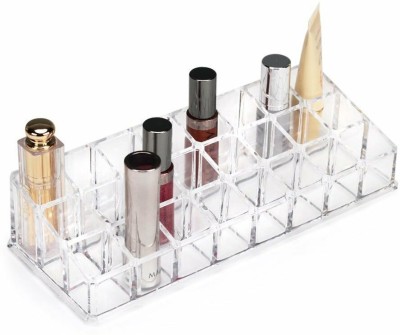 Coozico Enterprise Acrylic Makeup Organizer 24 Lipstick Section Lipsticks Organizer Vanity Box(CLEAR)