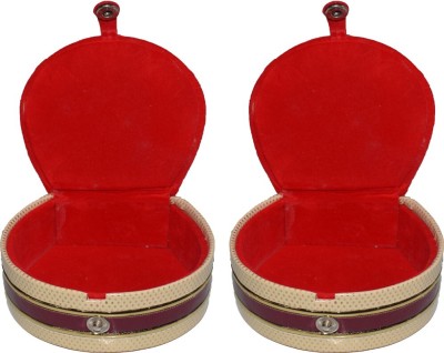 Aadhya Multipurpose Bangle Box pack of 2 Vanity Box(Red)