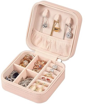 RC Gift Mini Jewellery Organiser, Storage Box for Rings, Earrings, Necklaces Jewellery, Make up Vanity Box(Pink)