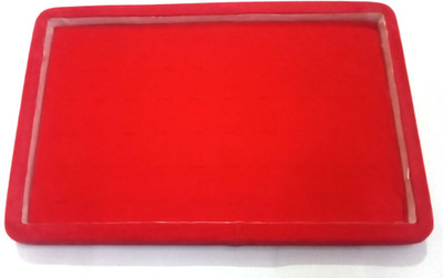 DARSHIK TRADERS Velvet Tray 12x8 inch 60 Rows Ring Display Jewellery Tray jewellery finding Velvet Beading Tray, Display Organizer Tray Vanity Box(Red)
