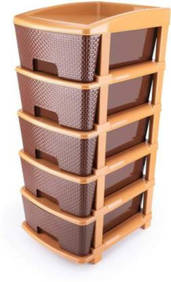 MAHADEV ENTERPRISE 5 Compartments PLASTIC CABINET(Brown)